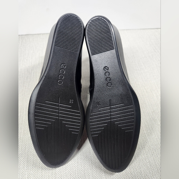 Ecco shape 45 size 38 black wedge boot  ankle inner zipper leather Danish design - Picture 13 of 13